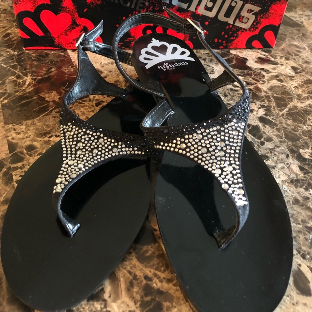 Fergalicious by Fergie Black Sandals. 6 1/2 M